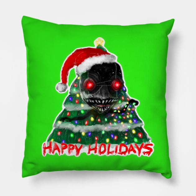 Tree Intruder - Christmas Tree - Happy Holidays Pillow by Chadwhynot37