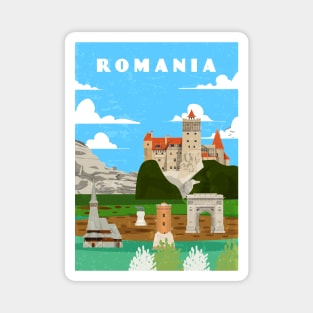 Romania. Retro travel minimalist poster Magnet