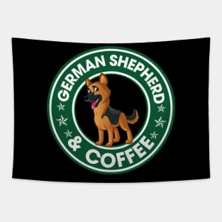 German Shepherd And Coffee Tapestry
