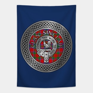 Clan Sinclair Crest & Tartan Knot Tapestry