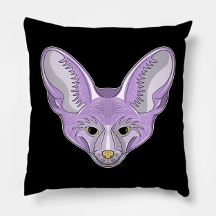 cute purple bat eared fox face Pillow