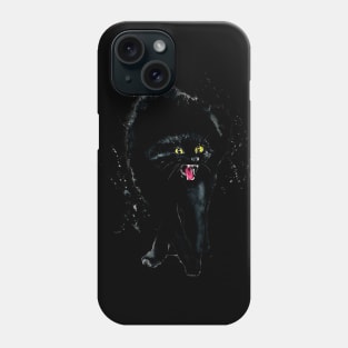 cat agressive agr art watercolor Phone Case