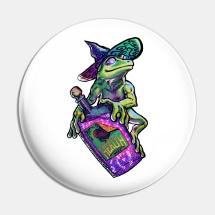 Health Frog Wizard Potion Pin