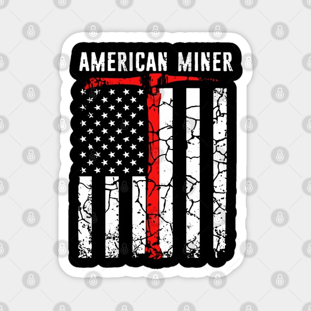 American Miner Coal Gold Flag Magnet by QUYNH SOCIU