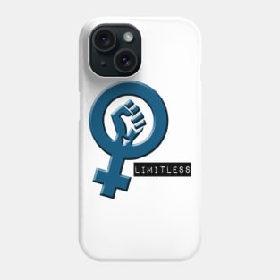 Feminist symbol LIMITLESS blue Phone Case