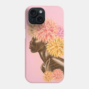 Pretty young girl with flowers in hair. Phone Case