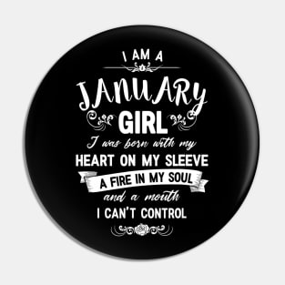 I Am A January Girl Womens Birthday Gifts Pin