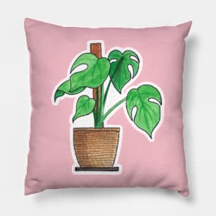 Monstera Deliciosa - House Plant Watercolour Pillow