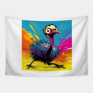 Ostrich Cartoon Pop Art 1 Tapestry