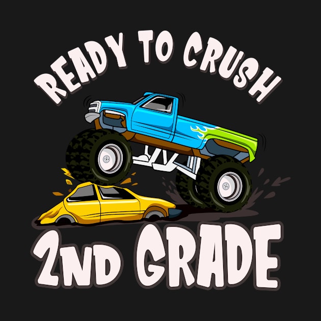 Monster Truck 2nd Grade School Kids Gifts by Foxxy Merch