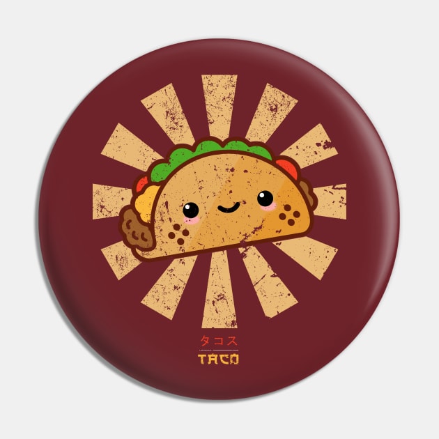 Happy Taco Retro Japanese Pin by Nova5