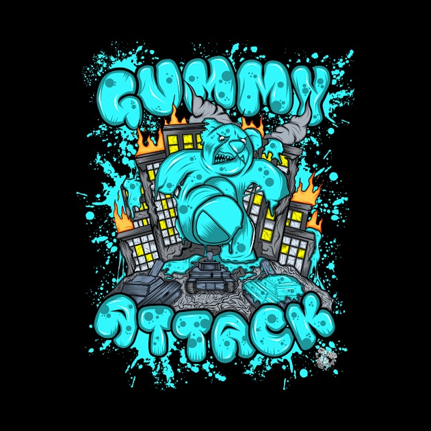 Attack of the Gummybear Blue by GeryArts