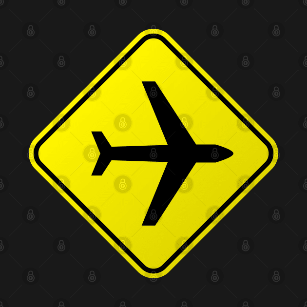 Yellow Airplane Sign by Jetmike