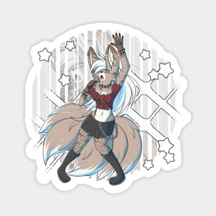 Punk Rock Fox Kitsune Girl Magnet