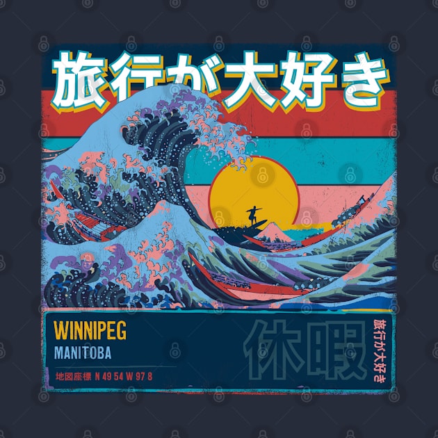 Winnipeg, Manitoba, Canada, Japanese Wave Travel by MapYourWorld