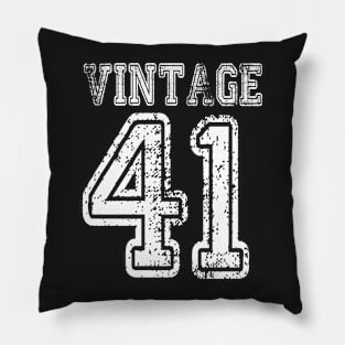 Vintage 41 1941 2041 T-shirt Birthday Gift Age Year Old Boy Girl Cute Funny Man Woman Jersey Style Pillow