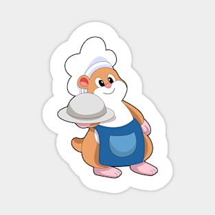 Hamster as Cook with Platter Magnet