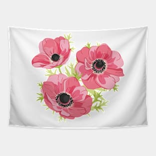 Pink Anemones Tapestry