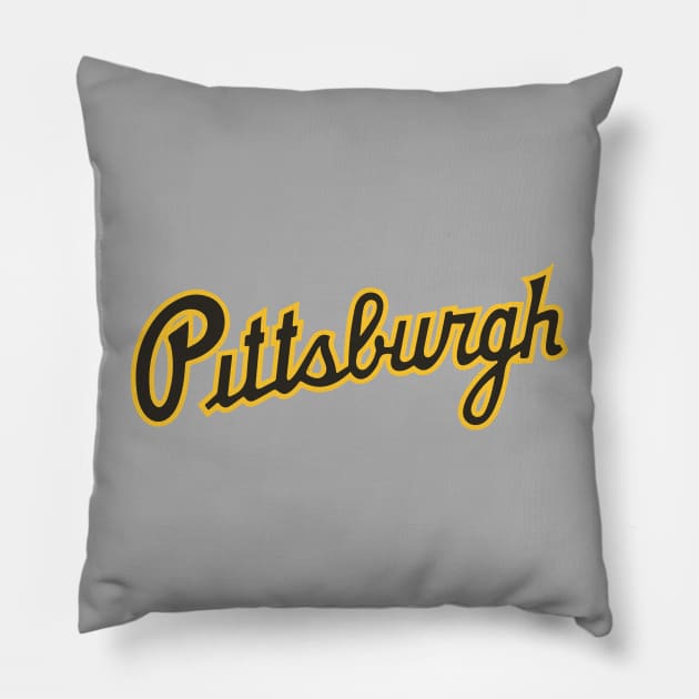 Vintage Pittsburgh Pirates Script Pillow by Merlino Creative
