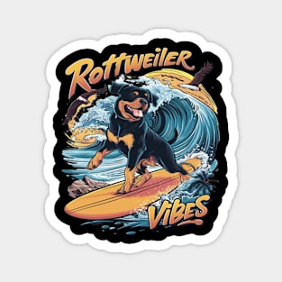 Paws and Waves Rottweiler Surfing Adventure Magnet