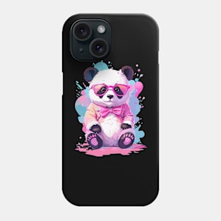 Cute Baby Panda Bear Chibi Style Color Splash Design Phone Case