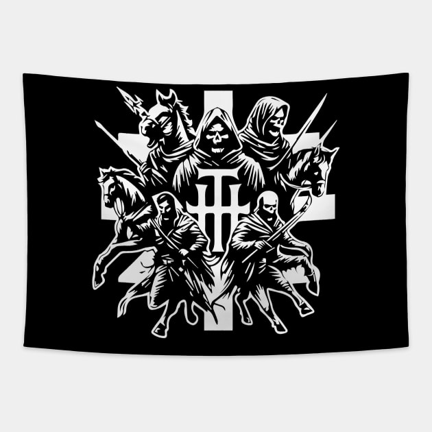 4 horsemen of apocalypse Tapestry by lkn