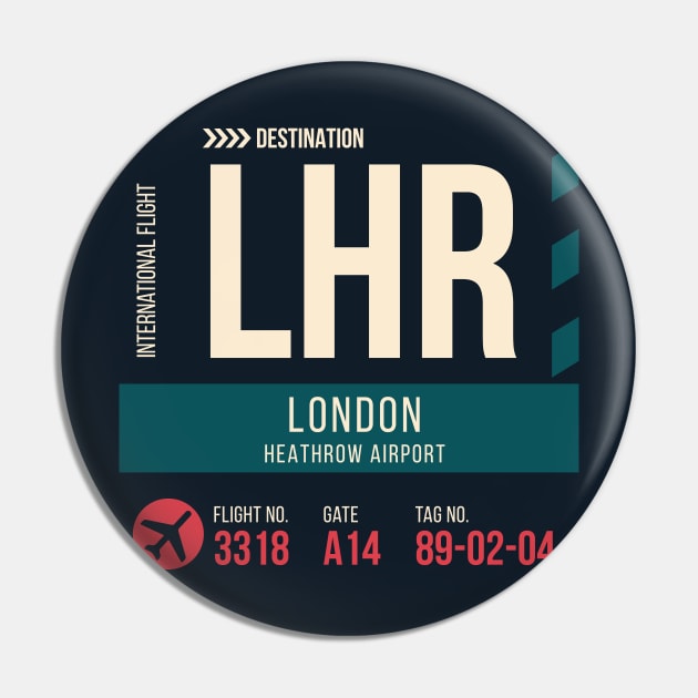 London Heathrow Airport Stylish Luggage Tag (LHR) Pin by SLAG_Creative