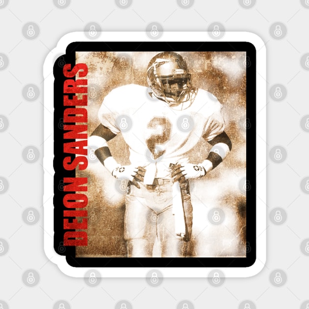 TEXTURE ART- Deion Sanders - Retro Aesthetic Fan Art Magnet by ZiziVintage