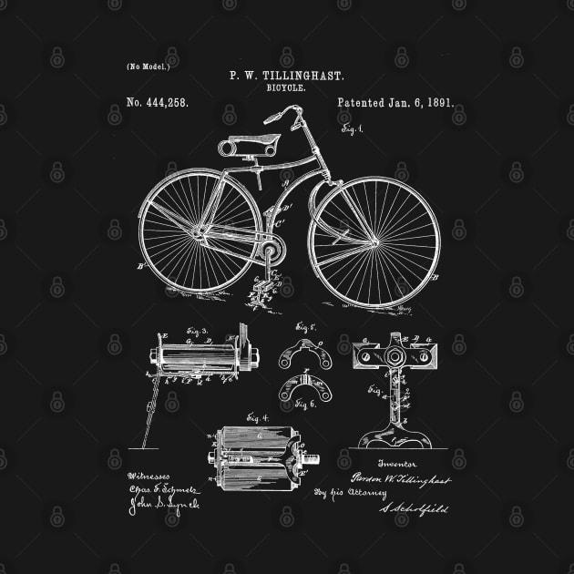 Bicycle Patent - Cycling Art - Black Chalkboard by patentpress