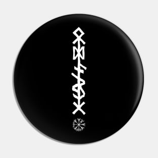 ODIN'S SPEAR - White Bind Rune Design INK SPLAT Pin