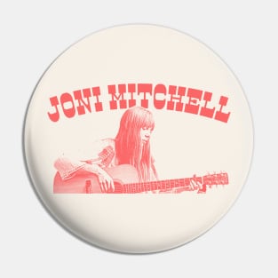 Joni Mitchell / 70s Style Retro Fan Art Design Pin