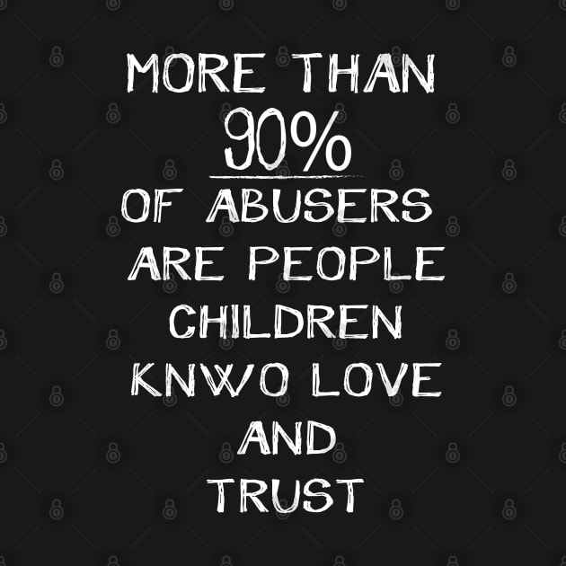 more than 90 of abusers are people children knwo love and trust by DesignHND