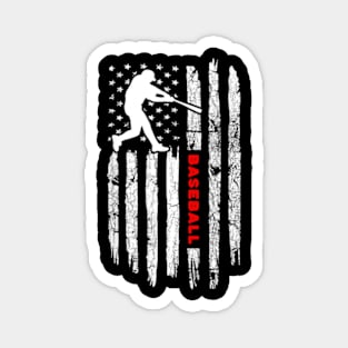 Baseball Player Lover American Flag Team Magnet