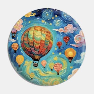 Aerial Symphony: Van Gogh's Starry Night Flight Pin