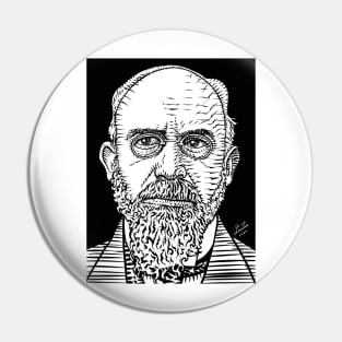 ERIK SATIE ink portrait Pin