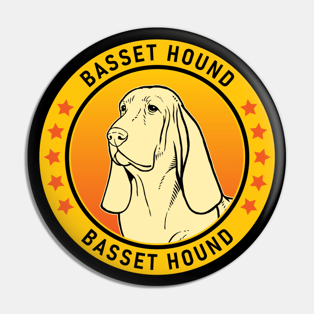 Basset Hound Dog Portrait Pin by millersye