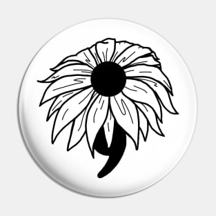 Semicolon Flower Pin