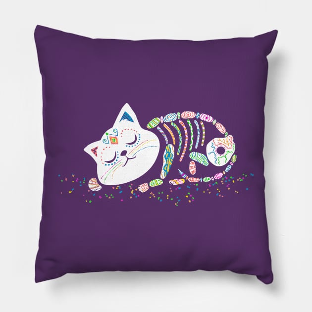 Sleepy Gato De Los Muertos Pillow by graffd02