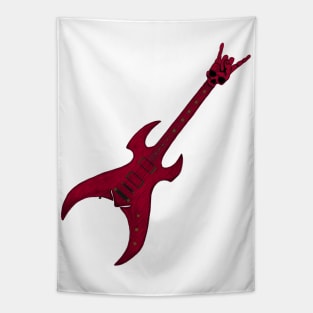 Epic Guitar Rock on hand sign-Skull Tapestry