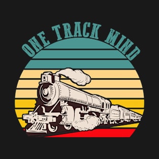One Track Mind Train Design with Sunset T-Shirt
