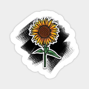 Sunflower Flora Vintage Japanese Brunch Minimalist Magnet