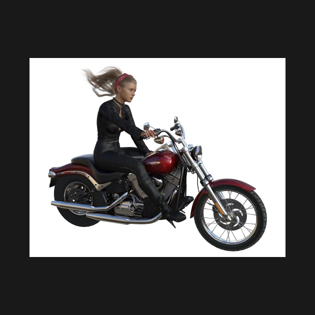 Young woman riding motorcycle by Carlosr1946