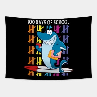 Womens 100th Day Of School For Toddlers Kids Shark Student Teacher Tapestry