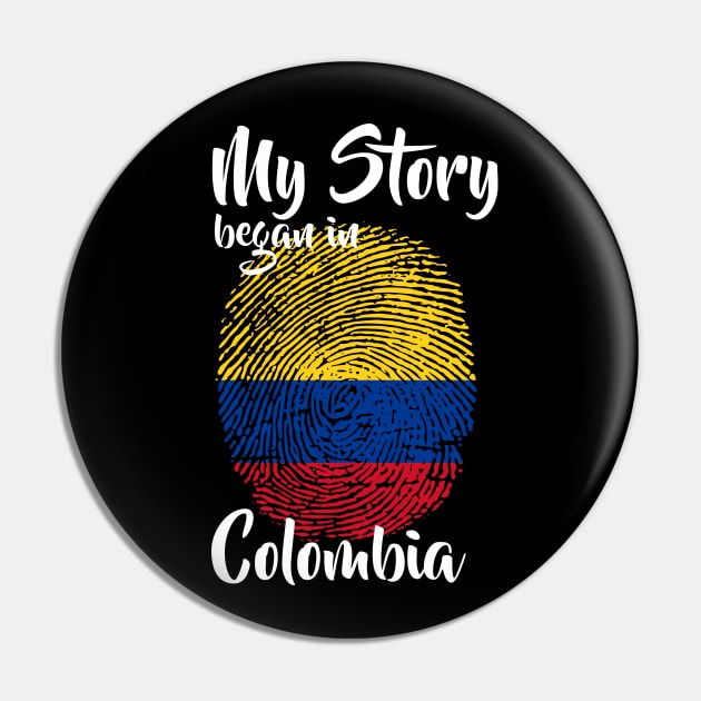 Colombia Flag Fingerprint My Story DNA Colombian Pin by Your Culture & Merch