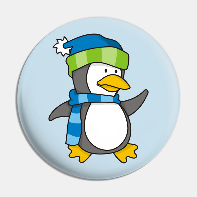 Little Penguin Walking on Snow - Penguin Cartoon - Pin | TeePublic Little Penguin Walking on Snow - Penguin Cartoon - Pin | TeePublic