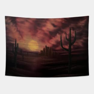 Cactus at Sunset Tapestry