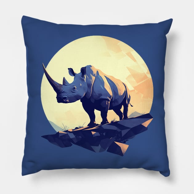 rhinoceros Pillow by Stephanie Francoeur Art