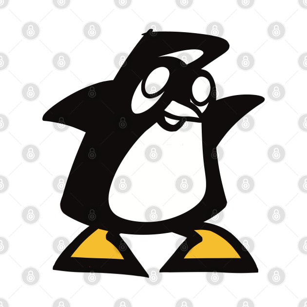 Black and White Graffiti Penguin by FlippinTurtles