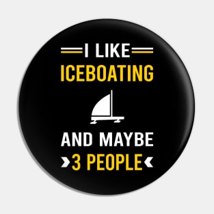 3 People Iceboating Iceboater Iceboat Pin