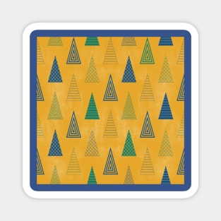 Gold Minimal Christmas Trees Magnet